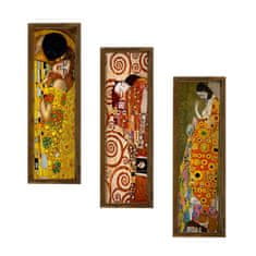 ASIR GROUP ASIR Obraz na MDF s rámem 3ks GUSTAV KLIMT 19 x 70 cm