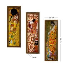 ASIR GROUP ASIR Obraz na MDF s rámem 3ks GUSTAV KLIMT 19 x 70 cm