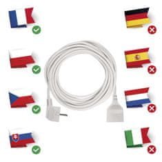 Emos Prodlužovací kabel 10 m / 1 zásuvka / bílý / PVC / 1 mm2