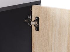 Beliani 2dveřová skříňka 117 cm černá/světlé dřevo ZEHNA