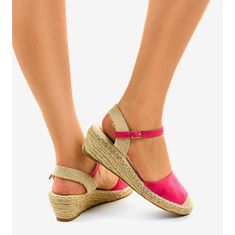 Růžové espadrilky 3M85-19 velikost 38