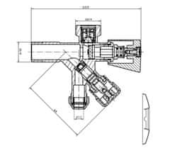 AQUALINE Kombinovaný ventil 1/2"x3/4"x3/8", chrom 5309 - Aqualine