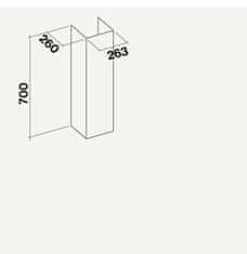 Falmec KACL.510#X Prodloužení komínku FASTEEL nástěnné na výšku 70 cm, nerez