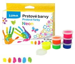 LUMA trading Prstové barvy 30 ml 6 barev neon