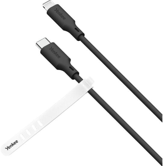 Yenkee kabel YCU 635 BK SILIC USB-C - Lightning, MFi, 1.5m, černá