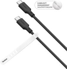 Yenkee kabel YCU C115 BK SILIC USB-C, 1.5m, černá