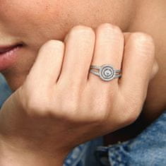 Pandora Luxusní třpytivý prsten ze stříbra Timeless 199408c01 (Obvod 50 mm)