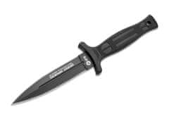 Rui 02RU032 Black Dagger pevný nůž - dýka 12 cm, celočerná, guma, nylonové pouzdro