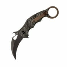 Fox Knives FX-599TiC Karambit kapesní nůž 6,5 cm, černá Cerakote, uhlíkové vlákno, titan