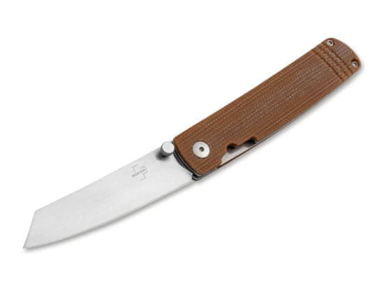 Böker Plus 01BO327 Tenshi štíhlý kapesní nůž 6,8 cm, hnědo-červená, Micarta, spona, nylonové pouzdro