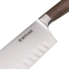 Böker Manufaktur Böker Manufaktur Solingen130735 Core Santoku kuchyňský nůž 16,5 cm, dutý okraj, ořechové dřevo