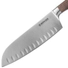 Böker Manufaktur Böker Manufaktur Solingen130735 Core Santoku kuchyňský nůž 16,5 cm, dutý okraj, ořechové dřevo