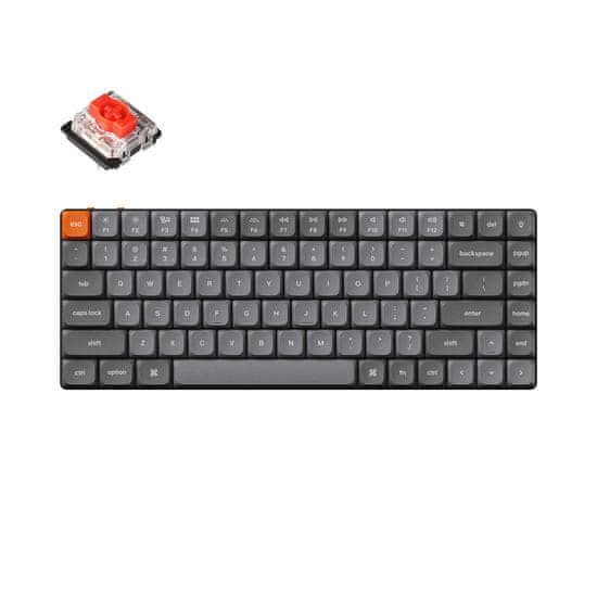 Keychron K3 Max QMK/VIA Bezdrátová Mechanická Klávesnice, RGB LED, Gateron Red Hot-Swap K3M-H1