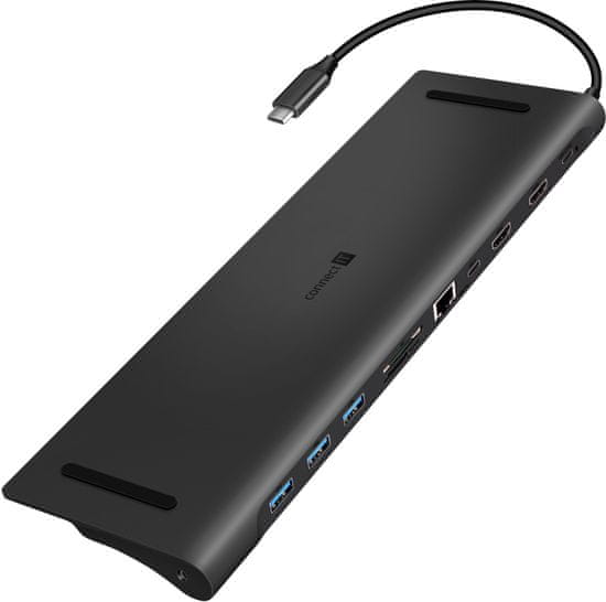 Connect IT USB-C dokovací stanice 11v1, externí, antracitová