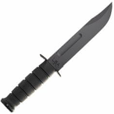 KA-BAR® KB-1211 Utility Knife taktický nůž 17,9 cm, celočerná, Kraton, kožené pouzdro