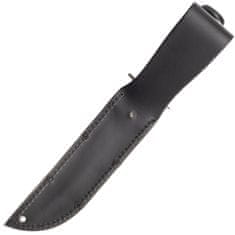 KA-BAR® KB-1211 Utility Knife taktický nůž 17,9 cm, celočerná, Kraton, kožené pouzdro