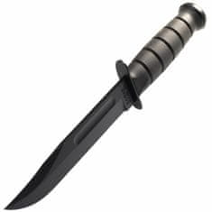 KA-BAR® KB-1211 Utility Knife taktický nůž 17,9 cm, celočerná, Kraton, kožené pouzdro
