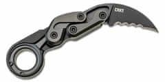 CRKT CR-4040V PROVOKE VEFF SERRATIONS kapesní nůž - karambit 6 cm, černá, hliník