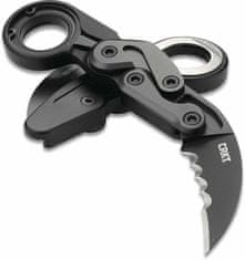 CRKT CR-4040V PROVOKE VEFF SERRATIONS kapesní nůž - karambit 6 cm, černá, hliník