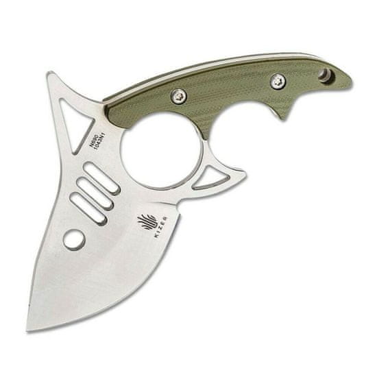 Kizer 1043N1 The Shark Tooth Green pevný nůž 7 cm, zelená, G10