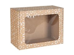 sarcia.eu Obdélníková poštovní krabice s okénkem, dárková krabice s bílým geometrickým potiskem 25x20x10 cm x1