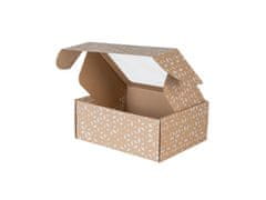 sarcia.eu Obdélníková poštovní krabice s okénkem, dárková krabice s bílým geometrickým potiskem 25x20x10 cm x1