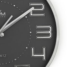 MPM QUALITY Nástěnné kovové hodiny Metallic Eternity, šedá