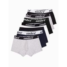 OMBRE Pánské bavlněné boxerky s kontrastní gumou 7-pack V2 OM-UNBO-0100 mix MDN124142 XXL