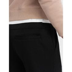 OMBRE Pánské tepláky s prošíváním a zipem na nohavicích V1 OM-PASK-0147 černé MDN124161 S