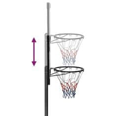 Vidaxl Basketbalový koš s průhlednou deskou 235–301 cm polykarbonát