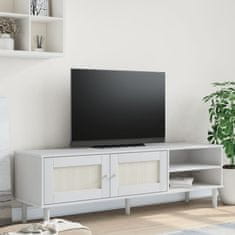 Vidaxl TV skříňka SENJA ratanový vzhled bílá 158 x 40 x 49 cm borovice