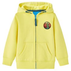 Greatstore Dětská mikina s kapucí na zip světle žlutá 116