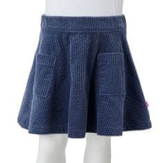 Vidaxl Dětská sukně s kapsami manšestr námořnicky modrá 116
