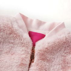 Vidaxl Dětská bunda umělý kožíšek jemně růžová 128