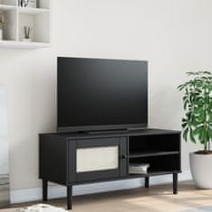 Vidaxl TV skříňka SENJA ratanový vzhled černá 106x40x49 cm borovice