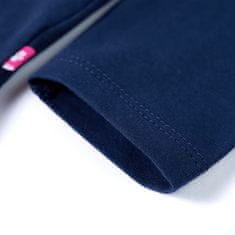 Greatstore Dětské tričko s dlouhým rukávem a flitry Laň námořnicky modré 116