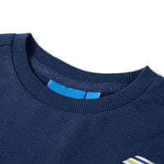 Vidaxl Dětské tričko s dlouhým rukávem Letadla námořnicky modré 140