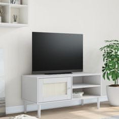 Vidaxl TV skříňka SENJA ratanový vzhled bílá 106 x 40 x 49 cm borovice