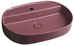 ISVEA INFINITY OVAL keramické umyvadlo na desku, 60x40cm, maroon red 10NF65060-2R - Isvea