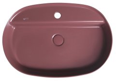 ISVEA INFINITY OVAL keramické umyvadlo na desku, 60x40cm, maroon red 10NF65060-2R - Isvea