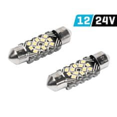 Carmotion 2ks žárovka LED 12V-24V SV 36mm čirá CANBUS