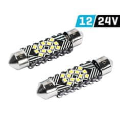 Carmotion 2ks žárovka LED 12V-24V SV 41mm čirá CANBUS