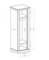 Veneti Jednodveřová skříň AILISH - šířka 67 cm, dub kraft zlatý