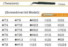 HADEX Šroubovák se sadou vyměnitelných bitů Jakemy JM-8100, 32 bitů