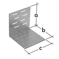 STREFA Úhelník montážní stavitelný KMR 8, 80x80x80 zinkovaný plech / balení 1 ks