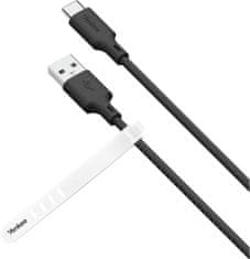 Yenkee kabel YCU 315 BK SILIC USB-A - USB-C, USB 2.0, 1.5m, černá