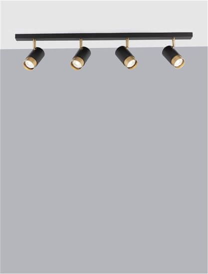 Nova Luce NOVA LUCE bodové svítidlo POGNO černá a zlatý hliník GU10 4x10W IP20 220-240V bez žárovky 9111436