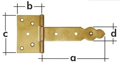 STREFA Závěs brankový ZBO 350 DMX 350x90x35 mm / balení 1 ks