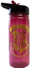 CurePink Plastová láhev na pití s pítkem Harry Potter: Bradavický znak (objem 600 ml)