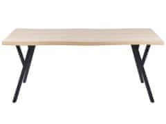 Beliani Jídelní stůl 180 x 90 cm světlé dřevo/černý ALTON